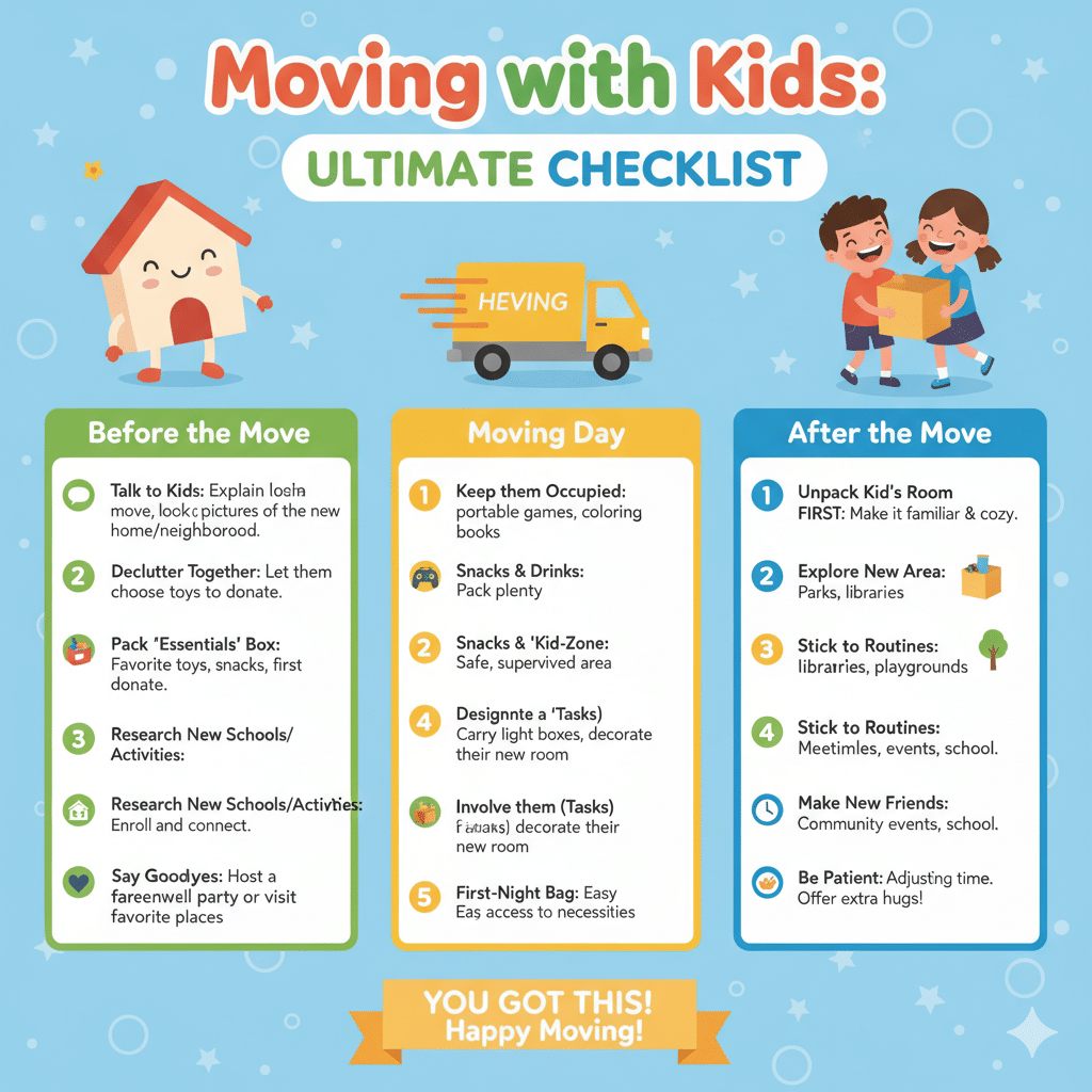 Top Tips When Moving House with Kids - Singh Movers And Packers Sydney Checklist for Moving House with Children